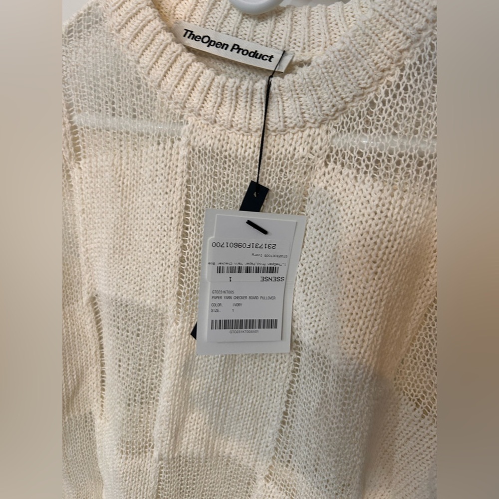 The Open Product Paper Yarn Checker Board Pullover - Picture 4 of 7